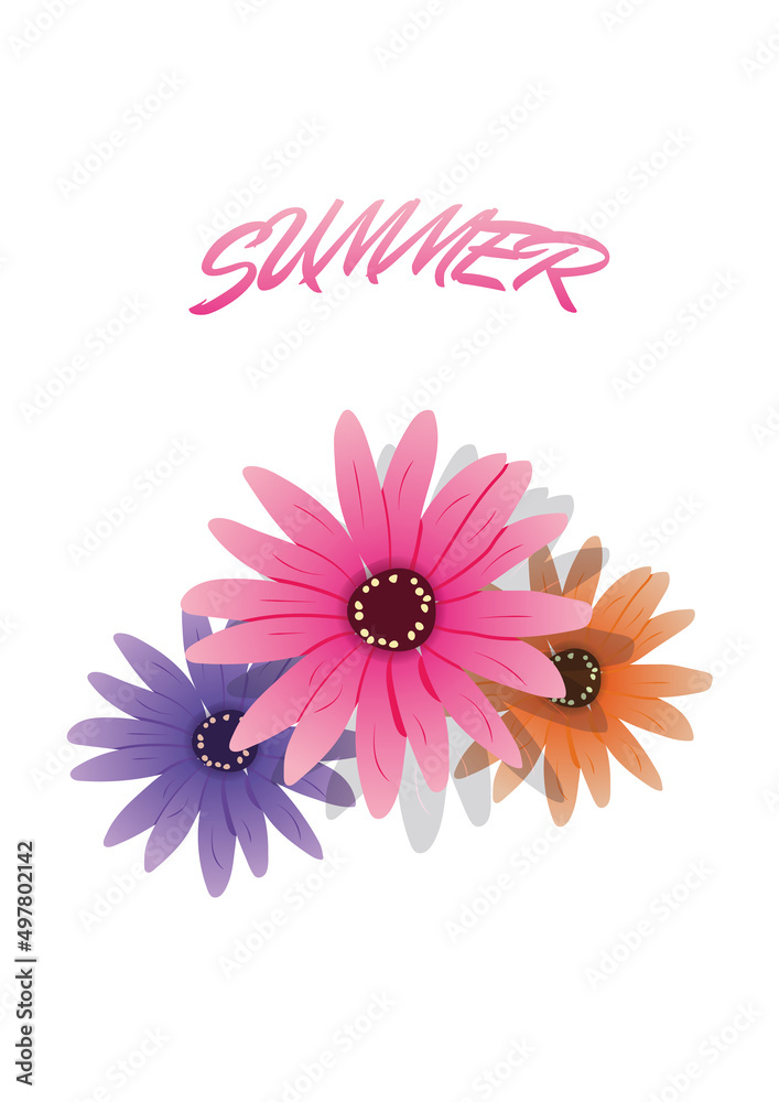 illustration of flowers with a summer mood illustration of flowers with a summer mood