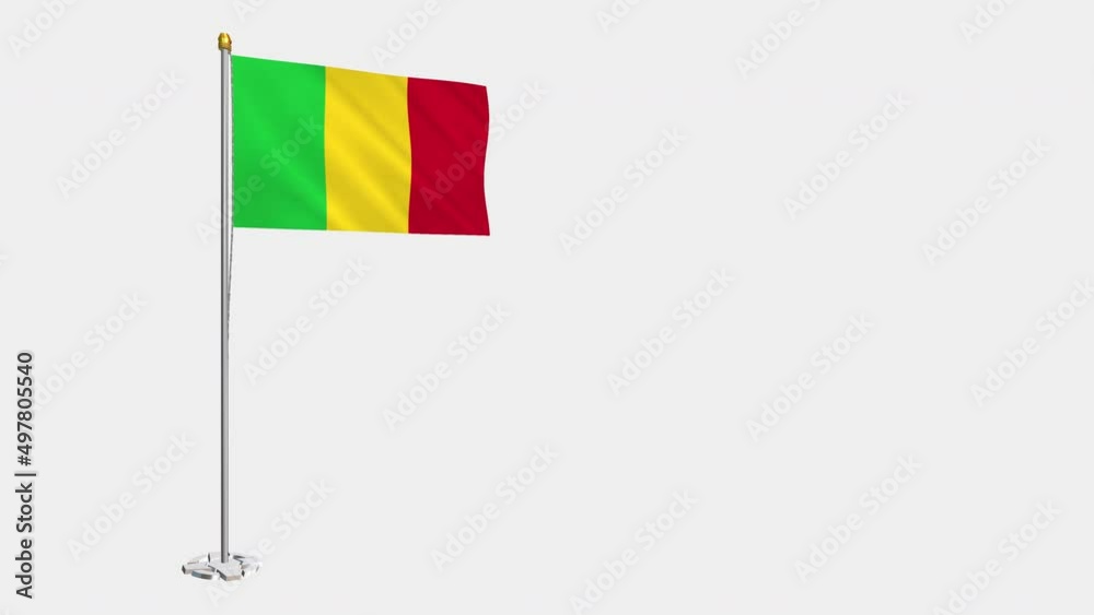 A loop video of the entire Mali flag swaying in the wind.