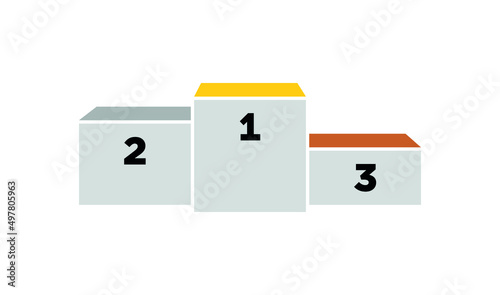 Winners podium icon. Place of awarding in sports competitions. Pedestal steps for awarding prizes for 1st, 2nd and 3rd places.
