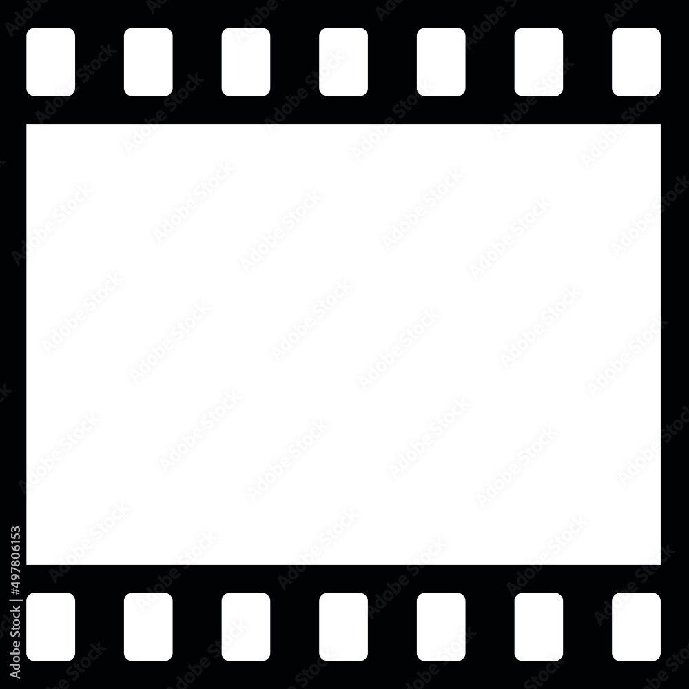 Film frame icon. Seamless pattern. Cinema symbol, video recording or viewing. A video or media display icon.