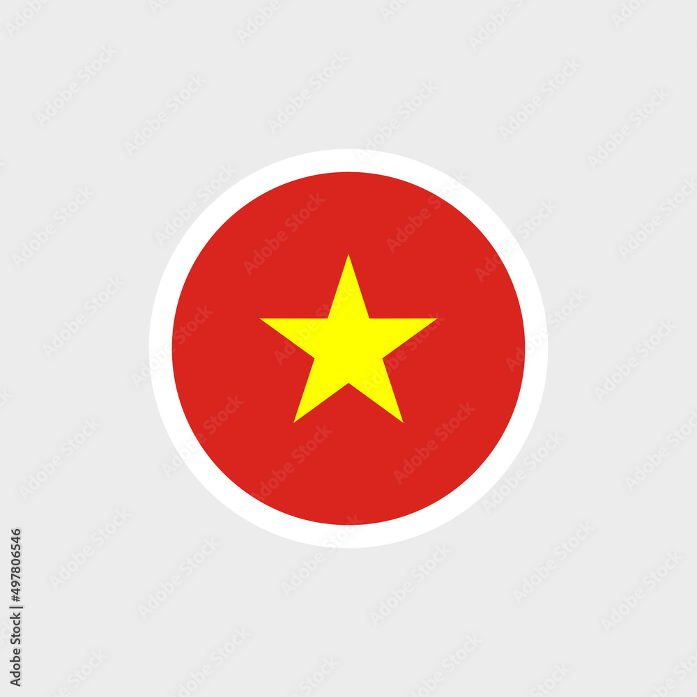 Flag of Vietnam. A red flag with a yellow five-pointed star in the center. State symbol of the Socialist Republic of Vietnam. Isolated raster illustration. Flag of Vietnam. A red flag with a yellow five-pointed star in the center. State symbol of the Socialist Republic of Vietnam. Isolated raster illustration.