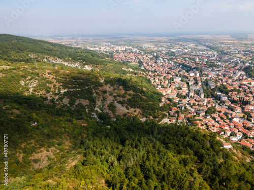 Aerial view town of Asenovgrad, Bulgaria