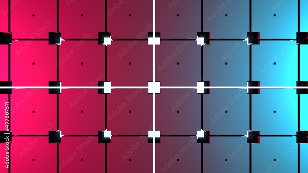 Naklejka premium Pink blue abstract background pattern. Conceptual shape background design. 3D render illustration.