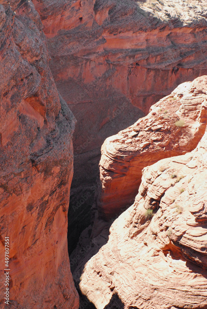 Arizona- Overview of a Narrow, Twisted Slot Canyon
