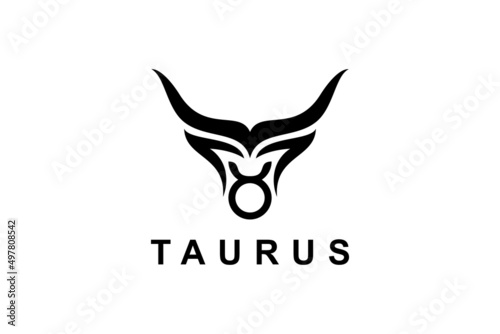 Artistic Abstract Longhorn Buffalo Cow Bull Head with Texas Lone Star for Toro Taurus logo design