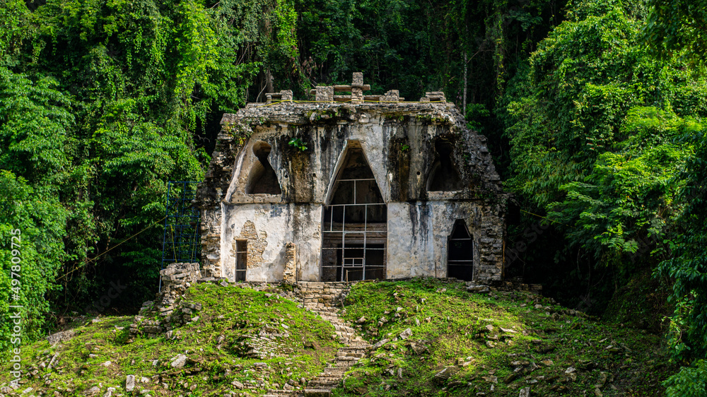ancient Mayan ruins in the jungle of Chiapas, Mexico ancient Mayan ruins in the jungle of Chiapas, Mexico