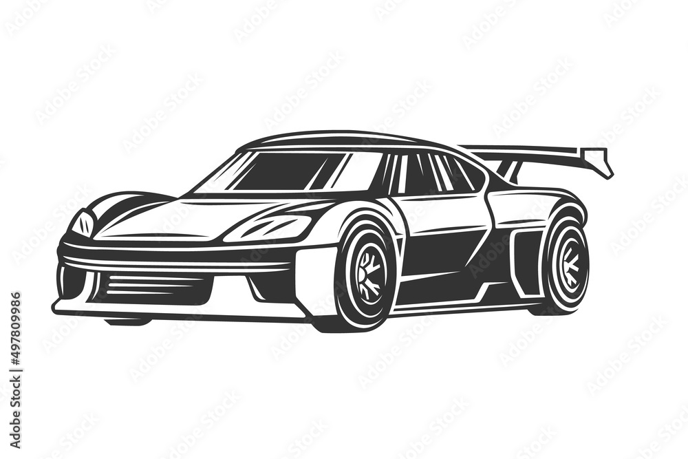 Sport muscle car vector illustration.
