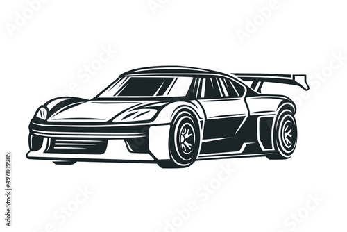 Sport muscle car  illustration.