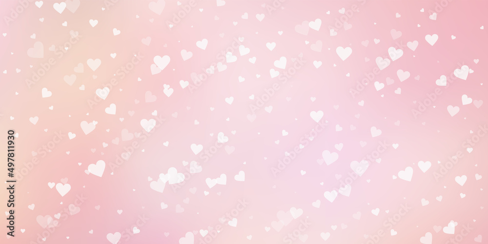White heart love confettis. Valentine's day fallin White heart love confettis. Valentine's day fallin