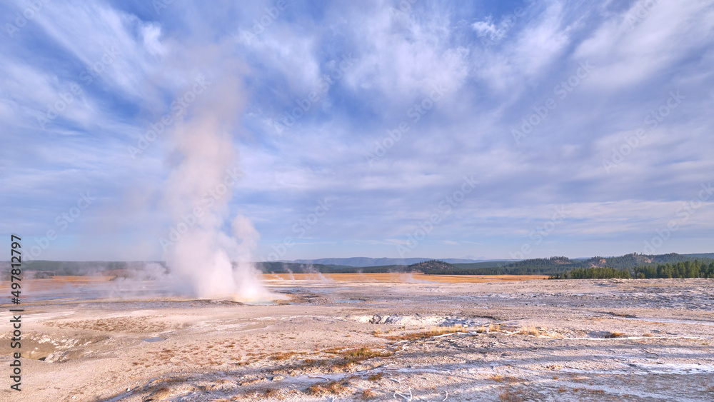 Steaming Geyser in Yellowstone