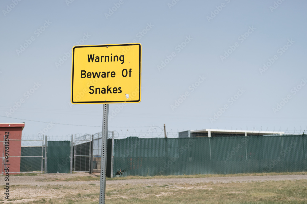 Warning Snake sign in Nevada