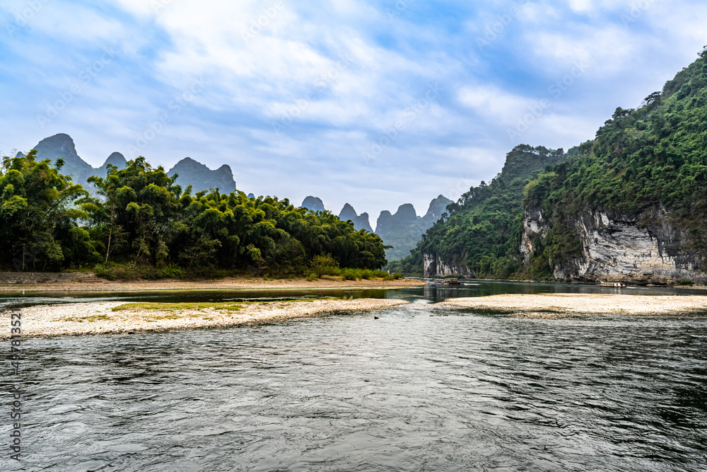 Scenery of the Lijiang River Scenic Spot in Guilin, Guangxi, China