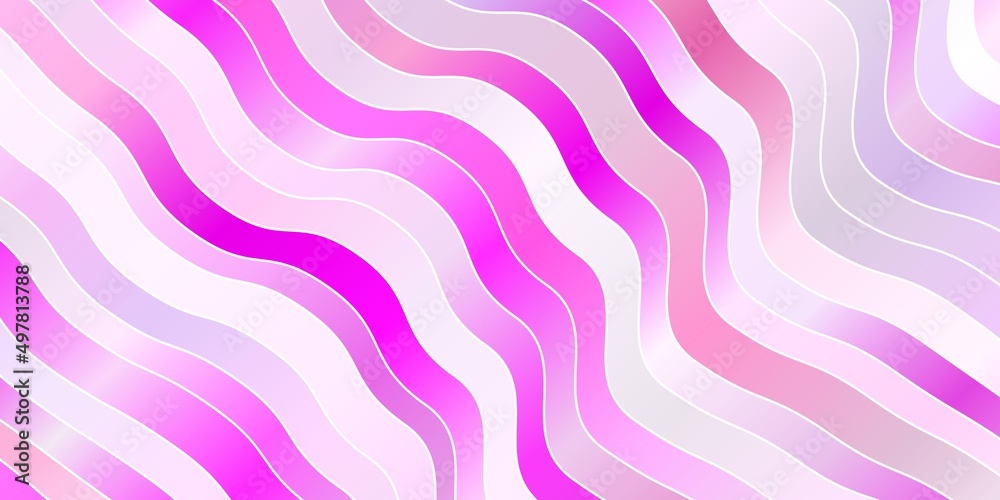 Fototapeta premium Light Purple, Pink vector background with curves.