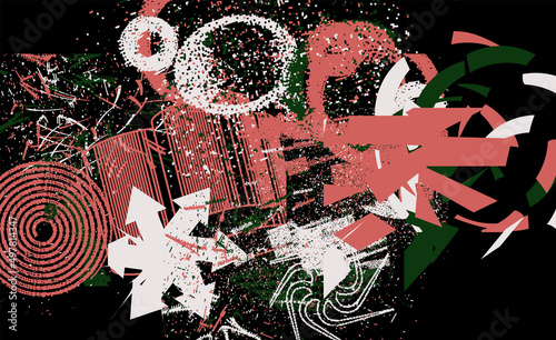 Strange Vector  Trendy Geometric Chaos Shapes Composition