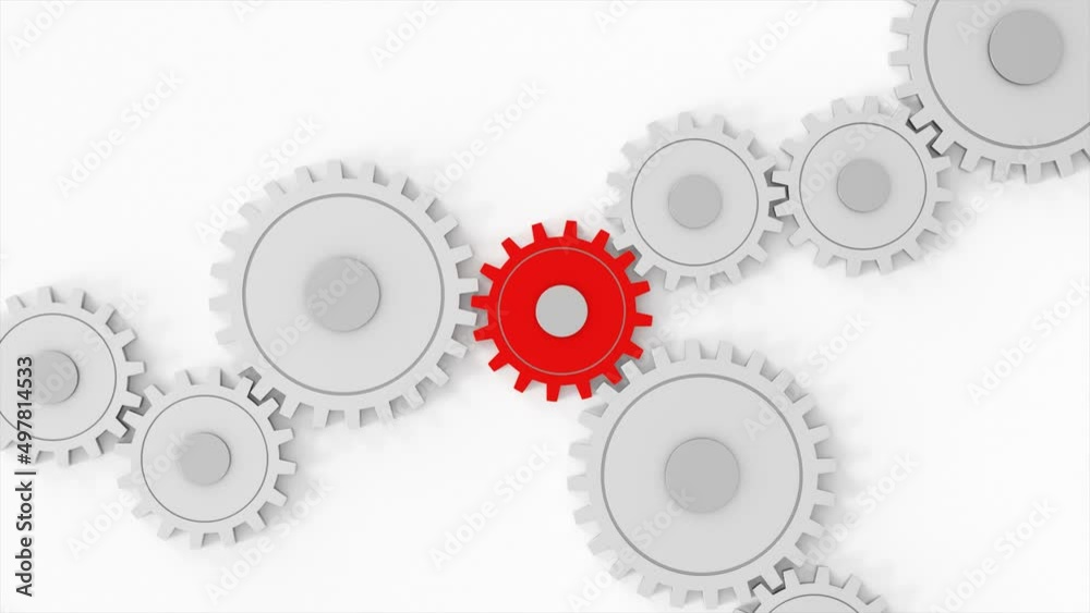 Gears rotation mechanism. Industrial animated motion background in 3d. Gears rotation mechanism. Industrial animated motion background in 3d.