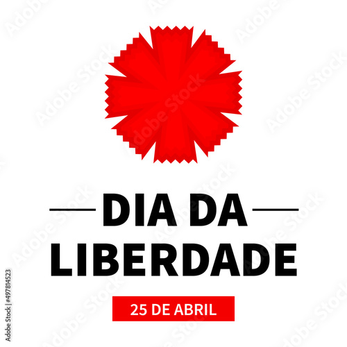 Portugal Freedom Day typography poster in Portuguese. National holiday celebration on April 27. Vector template for banner, flyer, greeting card, etc