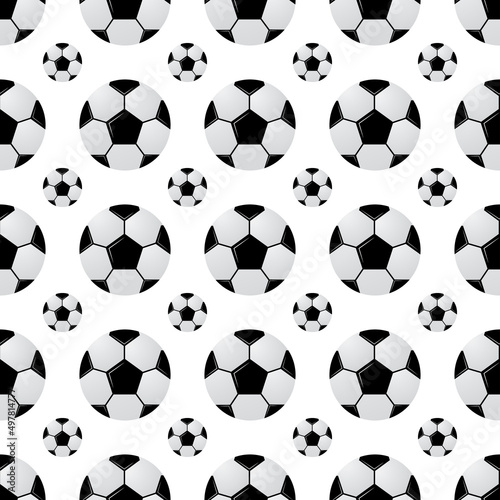 Soccer or football balls seamless pattern. Sport game background.  Vector template for fabric  textile  wrapping paper  wallpaper  etc