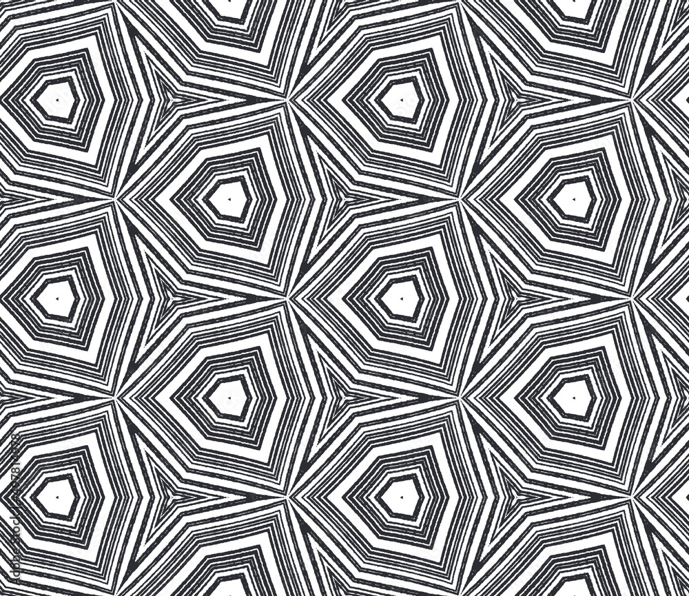 Medallion seamless pattern. Black symmetrical Medallion seamless pattern. Black symmetrical
