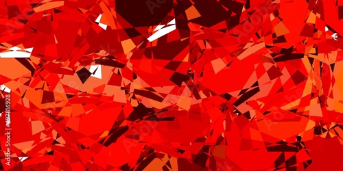 Light Red, Yellow vector backdrop with triangles, lines.