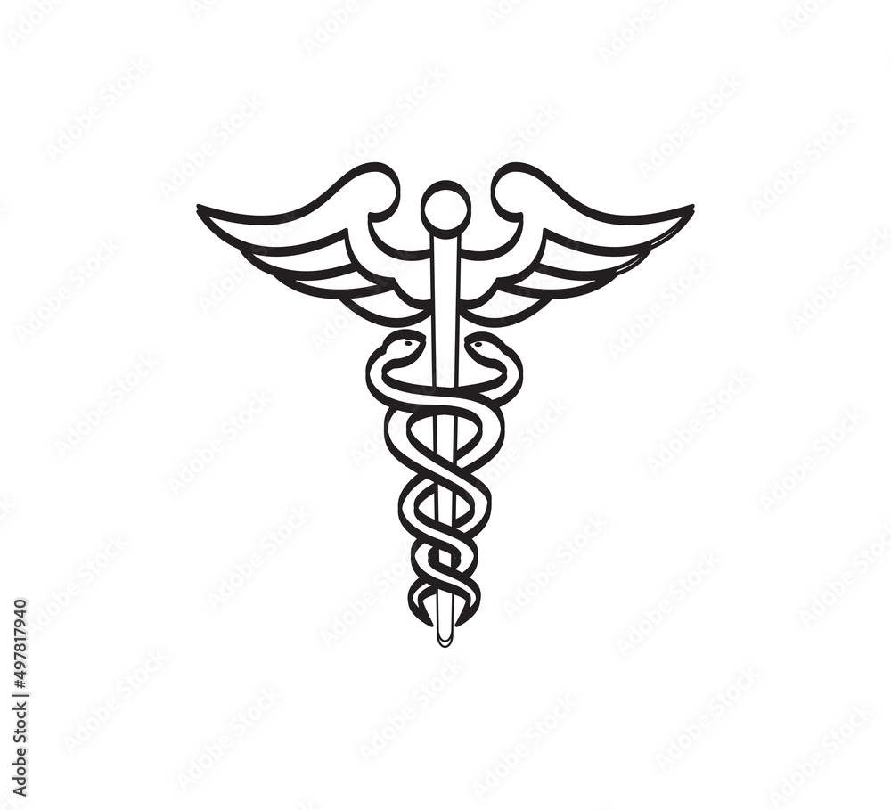 Caduceus icon vector logo design template Caduceus icon vector logo design template