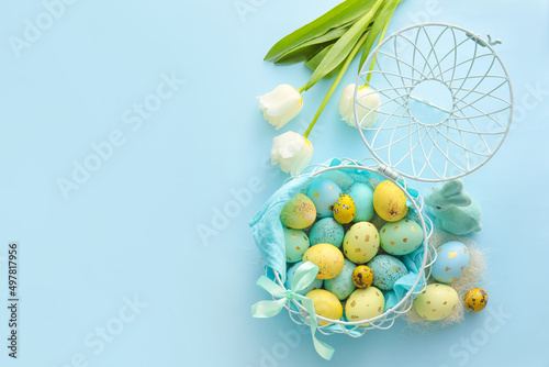 Basket with painted Easter ...
