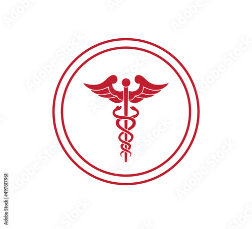 Caduceus icon vector logo design template