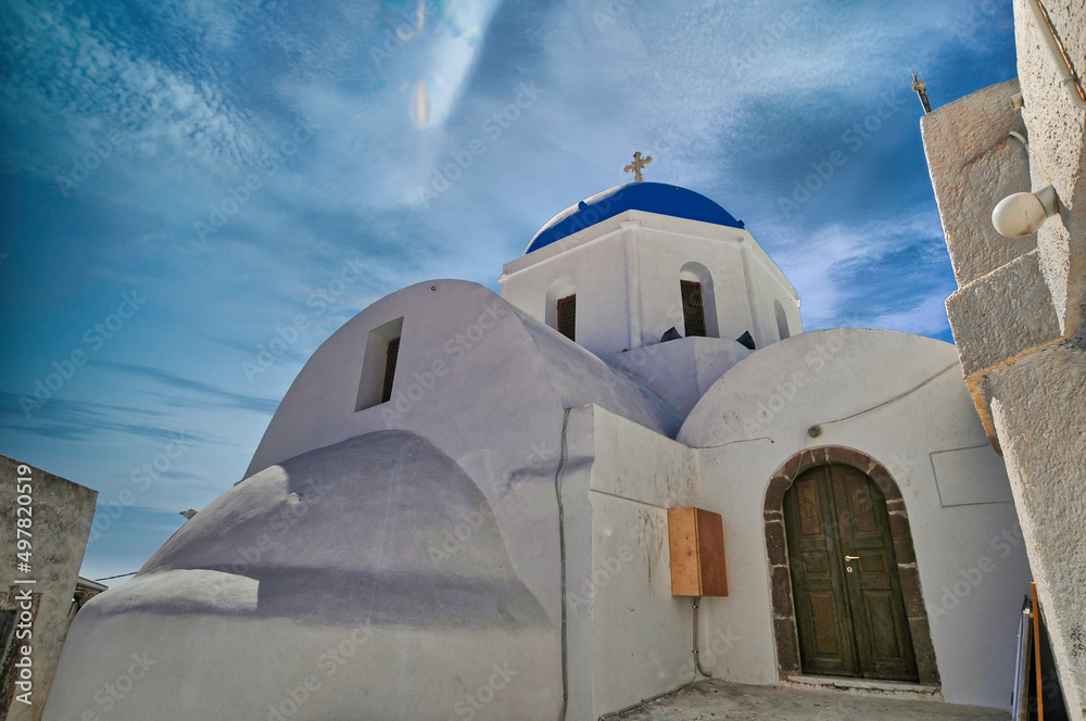 Church in Pyrgos village, Santorini, Greece