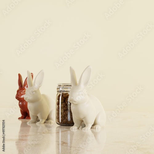 Easter Bunny Display Decorative Background Pastel Colours