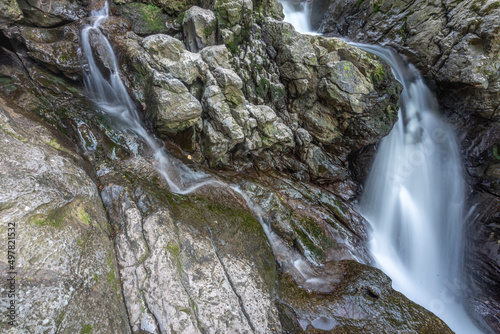 Waterfalls on the Sgydau Sychryd Cascades trail, an accessible walk from car park,Pontneddfechan, Wales,UK. photo