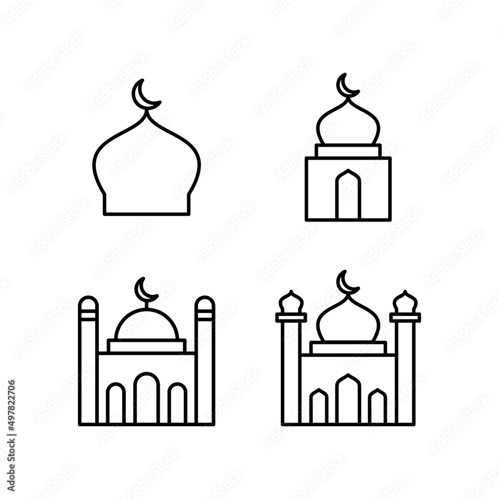 Mosque Icon Logo Design Vector Template Illustration