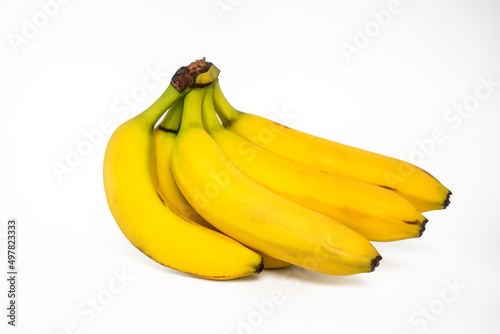 Yellow bananas with white circle background