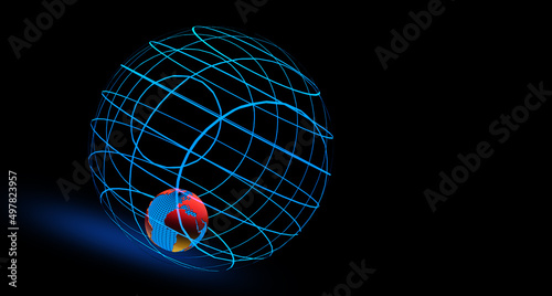 metaverse earth data parallel cosmos - 3d rendering
