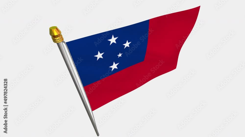 An alpha channel loop video with the Samoa flag fluttering in the wind and a transparent background. An alpha channel loop video with the Samoa flag fluttering in the wind and a transparent background.