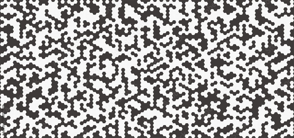 Pattern of hexagon spots, Seamless camouflage pattern, vector illustration