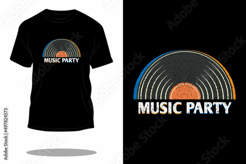 music party retro t shirt design