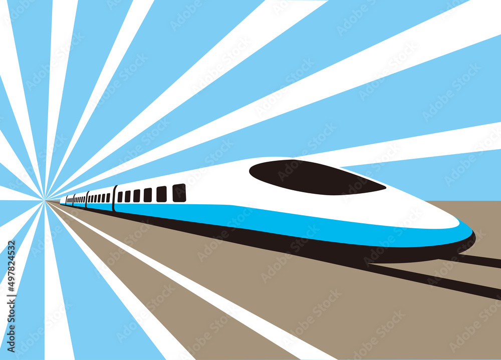High speed bullet train coming out, modern flat design, vector ...