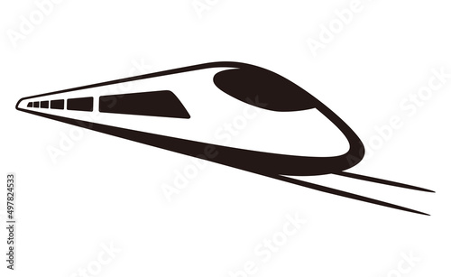 High speed bullet train coming out, modern flat design, vector illustration