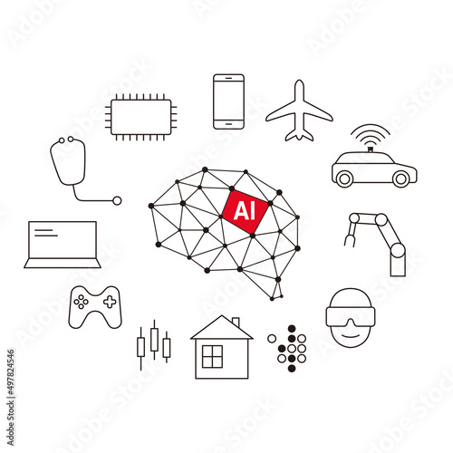 Artificial intelligence connect the future, vector illustration