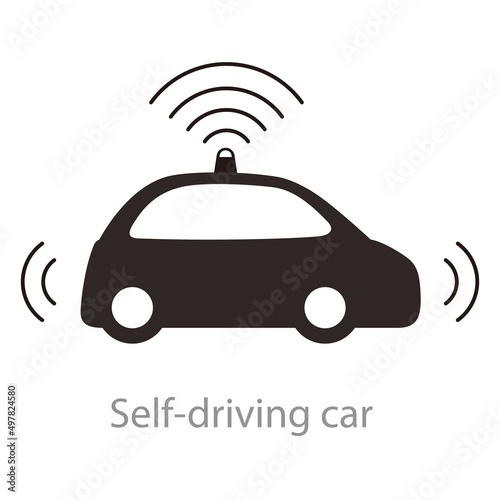 Electric self-driving car icon