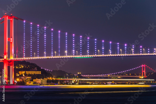Fatih Sultan Mehmet Bridge Drone Photo  Beykoz Istanbul Turkey