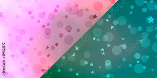 Vector background with circles, stars.