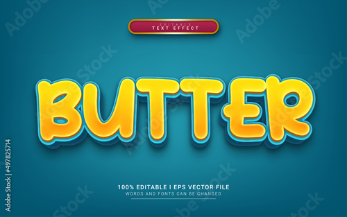 butter cartoon 3d style text effect