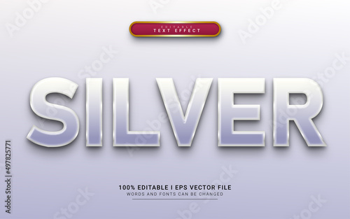 glossy silver 3d text effect
