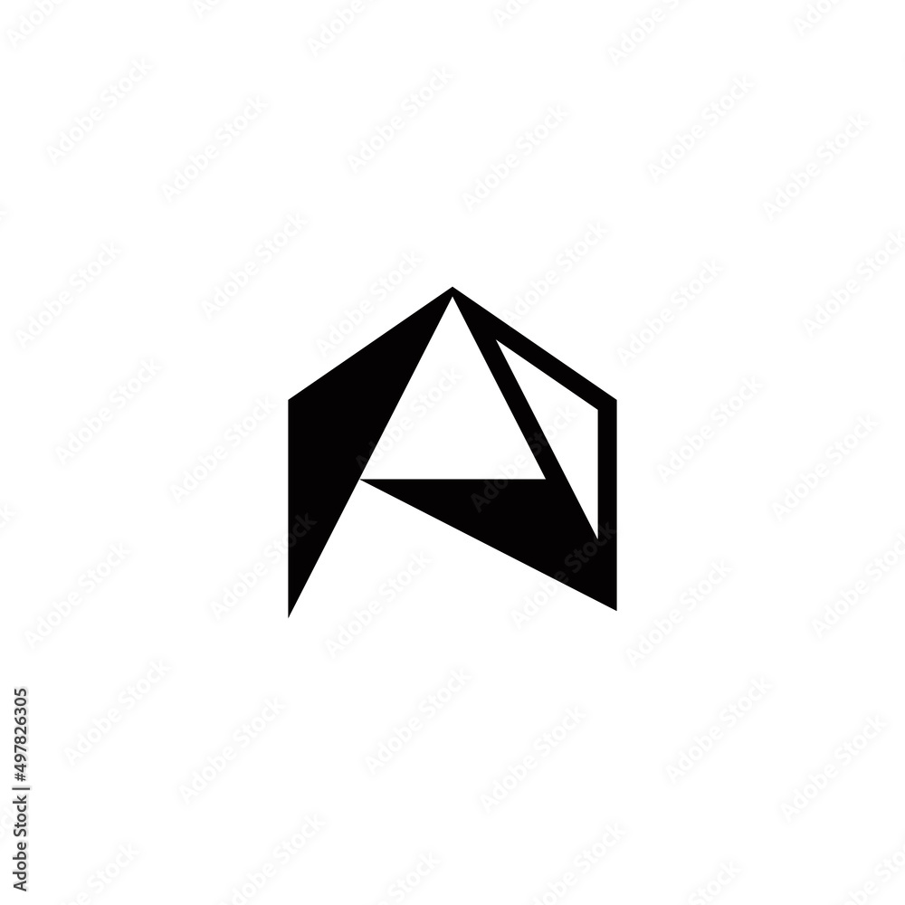 initial letter A in the form of a house logo vector initial letter A in the form of a house logo vector