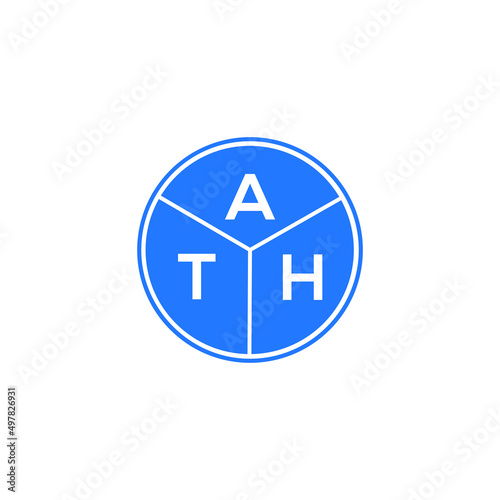 ATH letter logo design on white background. ATH  creative circle letter logo concept. ATH letter design.