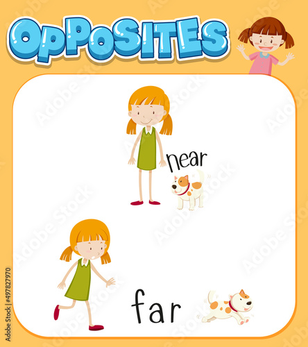 Opposite words for far and near