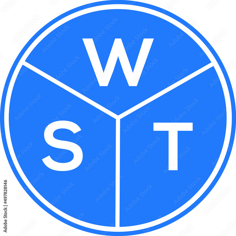WST letter logo design on white background. WST creative circle letter logo concept. WST letter design. WST letter logo design on white background. WST creative circle letter logo concept. WST letter design.