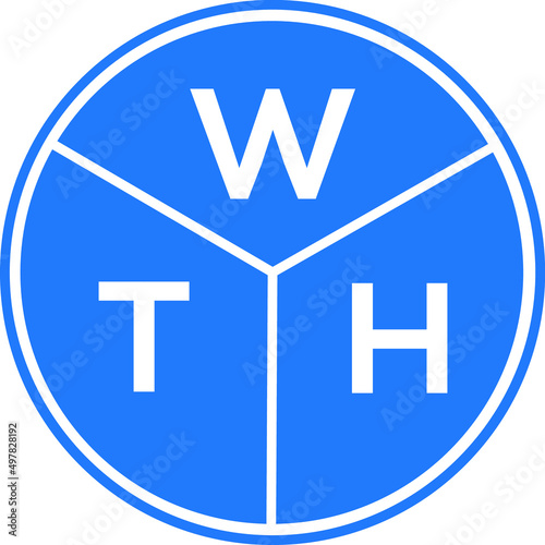 WTH letter logo design on white background. WTH  creative circle letter logo concept. WTH letter design.