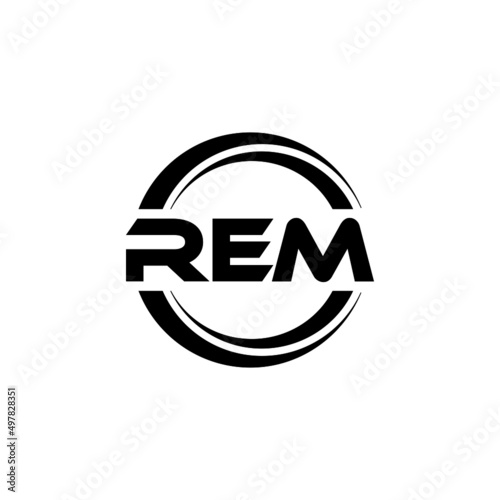 REM letter logo design with white background in illustrator, vector logo modern alphabet font overlap style. calligraphy designs for logo, Poster, Invitation, etc.