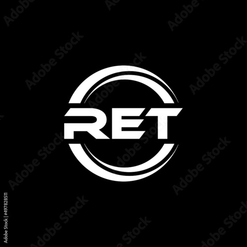 RET letter logo design with black background in illustrator, vector logo modern alphabet font overlap style. calligraphy designs for logo, Poster, Invitation, etc.